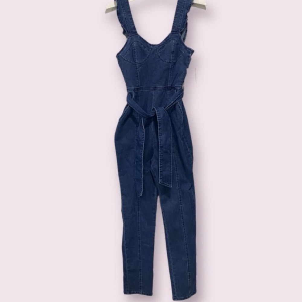 Demin Jumpsuit with belted waist